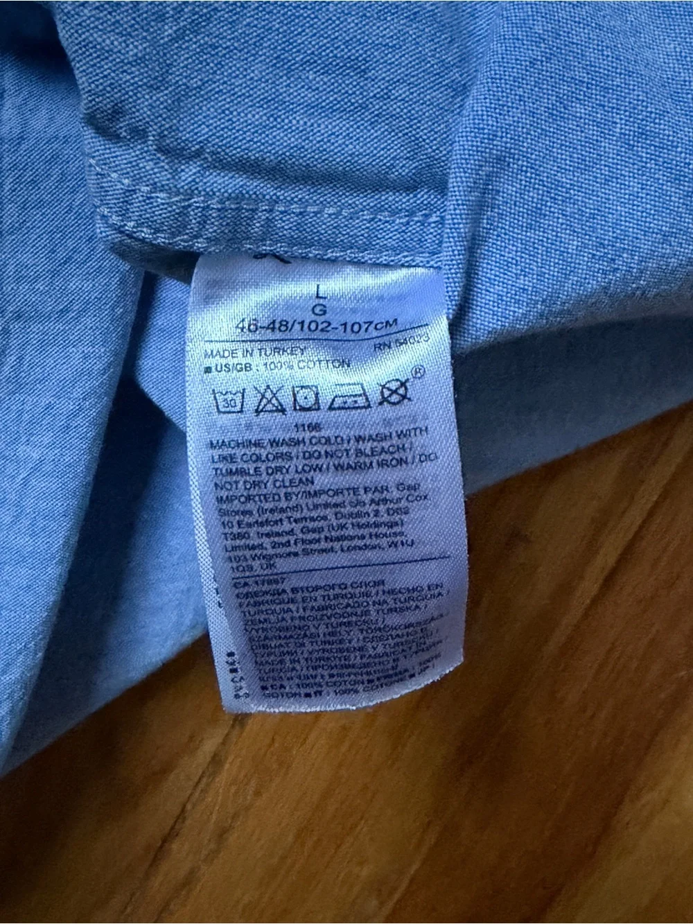 Banana Republic Mens Light Blue Utility Long Sleeve Button-Down Shirt Large